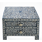 Тумбочка прикроватная White Pearl BEDSIDE CABINET 2 blue DRAWER варинант исполнения - 2 | Loft Concept в Уфе