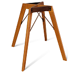 Стол обеденный с коричневой прямоугольной столешницей из керамики на четырех деревянных ножках Brown Ceramics варинант исполнения - 3 | Loft Concept в Уфе