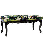 Банкетка из натурального бука черная с изображением птиц и цветов Blooming Birds варинант исполнения - 1 | Loft Concept в Уфе