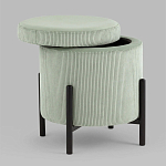 Светло-зеленый пуф на черных ножках SANJAY варинант исполнения - 2 | Loft Concept в Уфе
