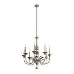 Люстра серебряного цвета с состаренным эффектом и декоративным подвесным шаром Kichler варинант исполнения - 2 | Loft Concept в Уфе