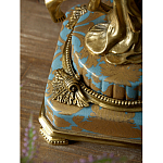 Ваза голубого цвета из фарфора с золотым растительным орнаментом и бронзовыми фигурками женщин Eden Garden porcelain and bronze варинант исполнения - 9 | Loft Concept в Уфе