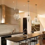 Подвесной светильник с прозрачным шарообразным стеклянным плафоном Feiss варинант исполнения - 6 | Loft Concept в Уфе