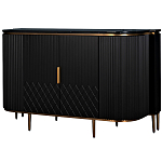 Комод черный округлой формы с рельефным фасадом Black Cut варинант исполнения - 1 | Loft Concept в Уфе