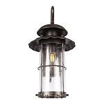 Уличный настенный светильник с цилиндрическим плафоном и изогнутым кованым каркасом Elysian Lanterns варинант исполнения - 4 | Loft Concept в Уфе