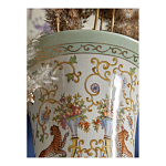 Ваза высокая из фарфора на бронзовом основании Turquoise Blooming Garden варинант исполнения - 8 | Loft Concept в Уфе