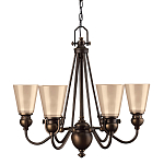 Люстра бронзового цвета с конусными плафонами из бежевого стекла Hinkley варинант исполнения - 1 | Loft Concept в Уфе