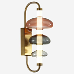 Бра с плафоном из разноцветного стекла Glass Peonies варинант исполнения - 3 | Loft Concept в Уфе