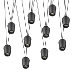 Подвесной светильник черными плафонами на длинных пересекающихся тросах Construction варинант исполнения - 9 | Loft Concept в Уфе