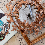 Зеркало круглое в металлической раме украшенной фигурами бабочек Butterflies варинант исполнения - 4 | Loft Concept в Уфе