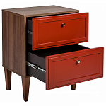 Тумба прикроватная красная из массива бука с 2-мя ящиками Wenge Light варинант исполнения - 3 | Loft Concept в Уфе