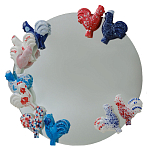 Зеркало круглое с декором в виде петушков Cockerel варинант исполнения - 1 | Loft Concept в Уфе