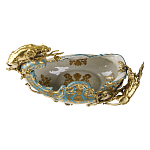 Чаша голубого цвета с оранментом и и бронзовыми фигурами леопардов Eden Garden варинант исполнения - 4 | Loft Concept в Уфе