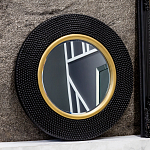 Зеркало в черной фактурной раме с золотым кантом Summon the Light варинант исполнения - 6 | Loft Concept в Уфе