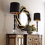 Зеркало восьмиугольное в черно-золотистой раме Pairing варинант исполнения - 3 | Loft Concept в Уфе