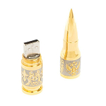 Флешка на 32 гб в виде патрона с гравировкой Герба РФ в подарочной коробке Metal Flash Drive варинант исполнения - 3 | Loft Concept в Уфе