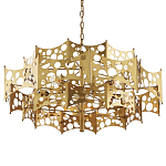Люстра фигурная золотого цвета Corrugated Panels варинант исполнения - 1 | Loft Concept в Уфе