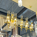 Люстра подвесная прямоугольная с 10-ю цилиндрическими плафонами LIAISON варинант исполнения - 3 | Loft Concept в Уфе