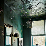 Обои ручная роспись Silk Tree Blossom on Sung Green Williamsburg варинант исполнения - 2 | Loft Concept в Уфе