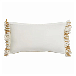 Чехол на подушку горчичного цвета с бахромой и объемным узором Ethnic mix варинант исполнения - 4 | Loft Concept в Уфе