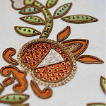 Обои с вышивкой ручной работы Fyodor Original colourway on linen варинант исполнения - 2 | Loft Concept в Уфе