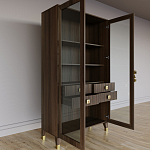 Дизайнерский шкаф витрина Elsa Dreams Walnut с 4-мя ящиками варинант исполнения - 7 | Loft Concept в Уфе