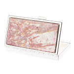 Таблетница карманная прямоугольная на 7 отделений с зеркалом и накладкой из натурального камня Турмалин Silver Stone Pillboxes варинант исполнения - 2 | Loft Concept в Уфе