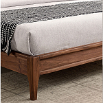 Кровать двуспальная с каркасом из дерева и мягким изголовьем Moon Walnut Bed варинант исполнения - 7 | Loft Concept в Уфе