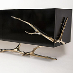 Дизайнерский комод чёрный глянцевый с основанием в виде золотых ветвей Meta Credenza  варинант исполнения - 1 | Loft Concept в Уфе