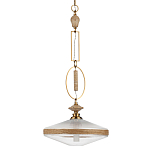 Подвесной светильник с плоским прозрачным плафоном и декоративной вставкой из текстурного камня Tectona  варинант исполнения - 1 | Loft Concept в Уфе