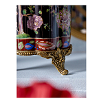 Ваза из фарфора черная с цветочной росписью и бронзовой стрекозой Spring Garden варинант исполнения - 7 | Loft Concept в Уфе