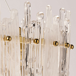 Люстра круглая с прозрачными стержнями разной длины Textured Glass Chandelier варинант исполнения - 9 | Loft Concept в Уфе