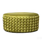 Пуф овальный плетеный оливкового цвета Pool Woven Velour варинант исполнения - 1 | Loft Concept в Уфе