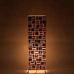 Торшер из перламутра на металлическом каркасе Indonesian Tower 2 варинант исполнения - 3 | Loft Concept в Уфе