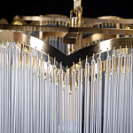 Люстра прямоугольная на цепях с прозрачными трубками и волнистым краем Nembus варинант исполнения - 11 | Loft Concept в Уфе