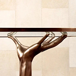 Обеденный стол с фигурным декором бронзового цвета Dichotomy racetrack варинант исполнения - 3 | Loft Concept в Уфе