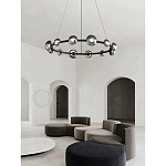 Люстра подвесная светодиодная в форме кольца Gray Ring Chandelier варинант исполнения - 2 | Loft Concept в Уфе