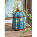 Ваза голубая с крышкой и цветочным узором Genuine Chinese Classics варинант исполнения - 2 | Loft Concept в Уфе