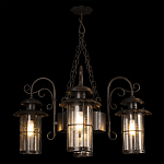 Уличная подвесная люстра с 4-мя цилиндрическими плафонами на цепях Elysian Lanterns варинант исполнения - 2 | Loft Concept в Уфе