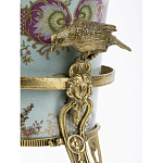 Ваза из голубого фарфора с рисунком птиц и цветов и декоративными элементами Blue Garden варинант исполнения - 4 | Loft Concept в Уфе