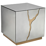 Столик журнальный зеркальный с золотым декором Gold Painted Mirror Table варинант исполнения - 1 | Loft Concept в Уфе