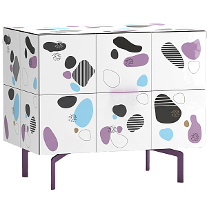 Тумба белая с рисунком Grande Graphstones