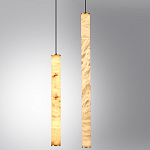 Подвесной светильник с плафоном в форме цилиндра из алебастра Cryptocrystalline Stone варинант исполнения - 3 | Loft Concept в Уфе