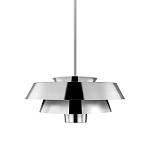 Подвесной светильник с широким многоярусным металлическим плафоном цвета никель в современном стиле Feiss варинант исполнения - 1 | Loft Concept в Уфе