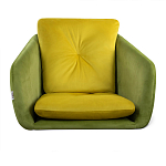 Стул с мягкой обивкой из велюра и подъемно-поворотным механизмом на колесиках Mason Green and Yellow варинант исполнения - 3 | Loft Concept в Уфе