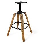 Барный стул со спинкой на 4-х коричневых ножках Черный Велюр Ava Charm варинант исполнения - 4 | Loft Concept в Уфе