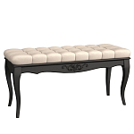 Банкетка из массива бука с бежевой обивкой из велюра Black Provence варинант исполнения - 1 | Loft Concept в Уфе