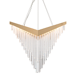 Люстра золотого цвета в форме галочки с каскадом длинных прозрачных трубок Eurofase варинант исполнения - 1 | Loft Concept в Уфе