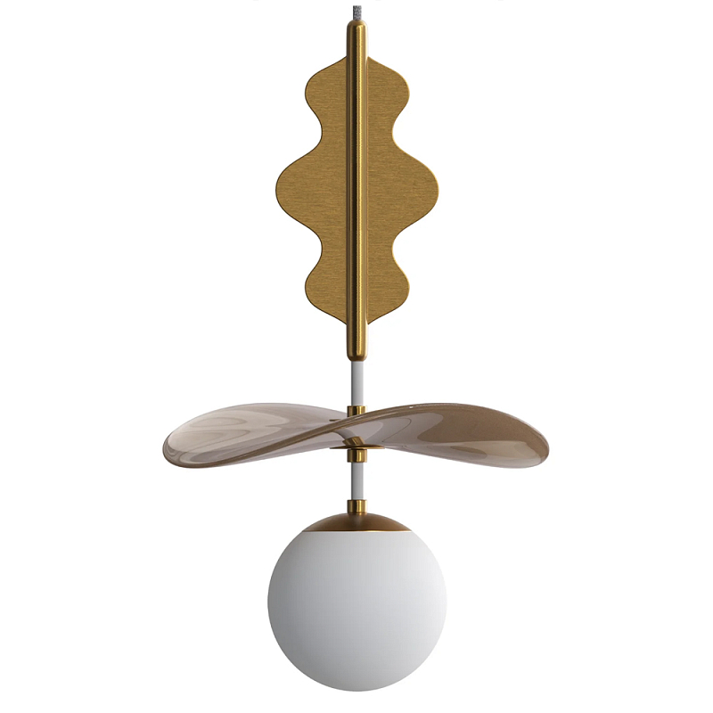 Подвес Bloomy 3 Бежевый Белый Латунь в Уфе | Loft Concept 
