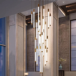 Люстра в современном стиле с 30-ю каскадными светодиодными лампами Golden LED Rain варинант исполнения - 3 | Loft Concept в Уфе